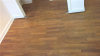 Refinished Waxed red oak hardwood floors-before