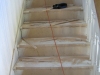 Red oak staircase remodel - before
